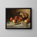 Naturstillleben mit Äpfeln und Trauben - Arthur Alfred Brunel de Neuville — gerahmtes Bild an der Wand