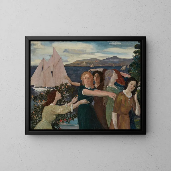 Durch den Hafen - Arthur Bowen Davies — gerahmtes Bild an der Wand