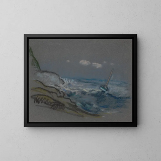 Boot in Notlage - Arthur Bowen Davies — gerahmtes Bild an der Wand