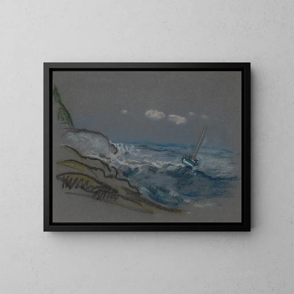 Boot in Notlage - Arthur Bowen Davies — gerahmtes Bild an der Wand
