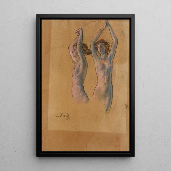 Aktstudien - Arthur Bowen Davies — gerahmtes Bild an der Wand