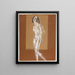 Frau nackt stehend - Arthur Bowen Davies — gerahmtes Bild an der Wand