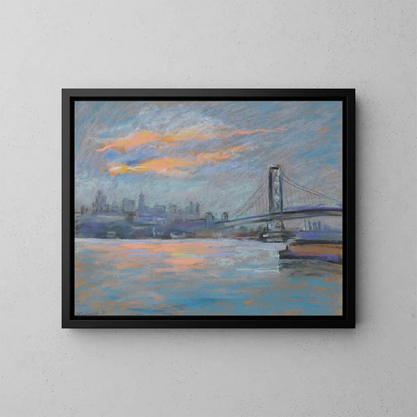 Vue du pont de Brooklyn - Arthur Clifton Goodwin — gerahmtes Bild an der Wand