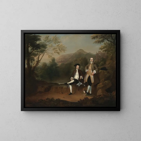 Robert Gwillym d'Atherton und William Farington von Werden - Arthur Devis — gerahmtes Bild an der Wand