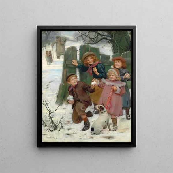 Warten Sie, er kommt - Arthur John Elsley — gerahmtes Bild an der Wand