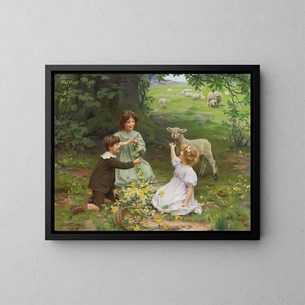 Die Freude des Frühlings - Arthur John Elsley — gerahmtes Bild an der Wand