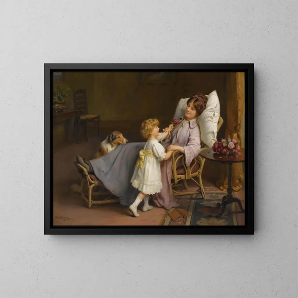 "Bien en voie de guérison" - Arthur John Elsley — gerahmtes Bild an der Wand