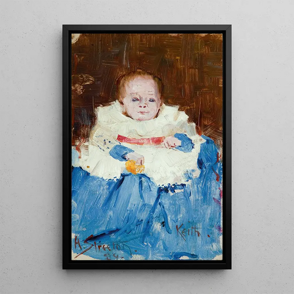 Portrait orange, bleu et blanc de Keith - Arthur Streeton — gerahmtes Bild an der Wand