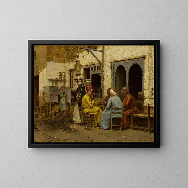 Die Dominospieler - Arthur von Ferraris — gerahmtes Bild an der Wand