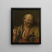Ein Mann mit einer Gin-Flasche - Ary de Vois — gerahmtes Bild an der Wand