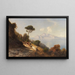 Italienisches Küstenlandschafts-Gemälde mit den Bergen von Capri im Hintergrund - Ascan Lutteroth — gerahmtes Bild an der Wand