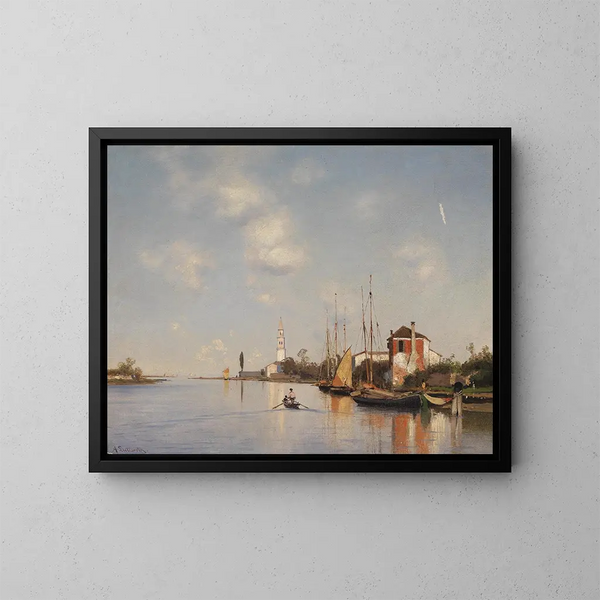 Mazzorbo in der Nähe von Venedig - Ascan Lutteroth — gerahmtes Bild an der Wand