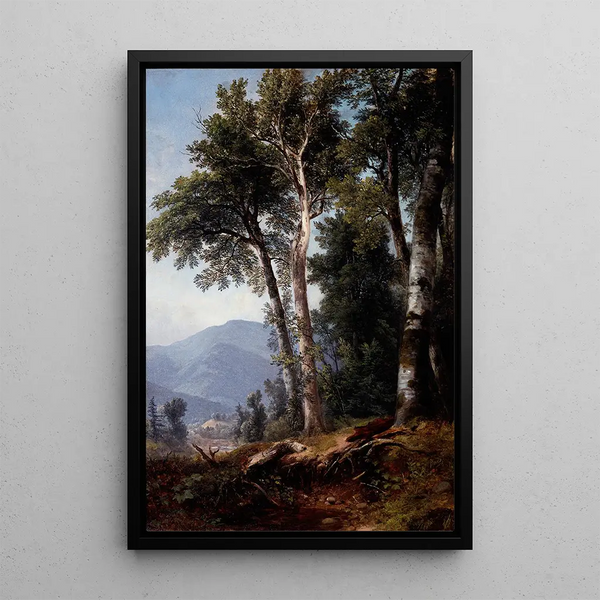 Landschaft mit Bäumen - Asher Brown Durand — gerahmtes Bild an der Wand