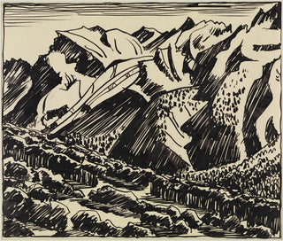 Bergell-Gemälde mit Berglandschaft - August Babberger — Ansicht des Kunstwerks