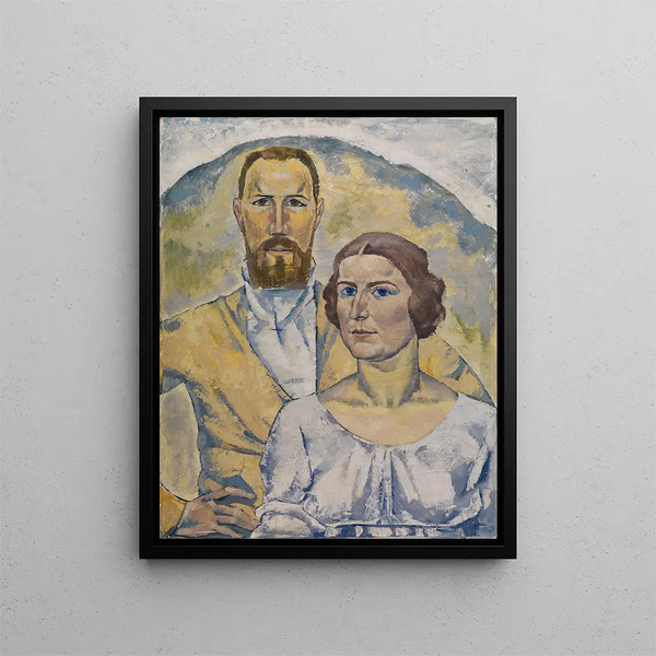 Selbstporträt des Künstlers mit seiner Frau - August Babberger — gerahmtes Bild an der Wand