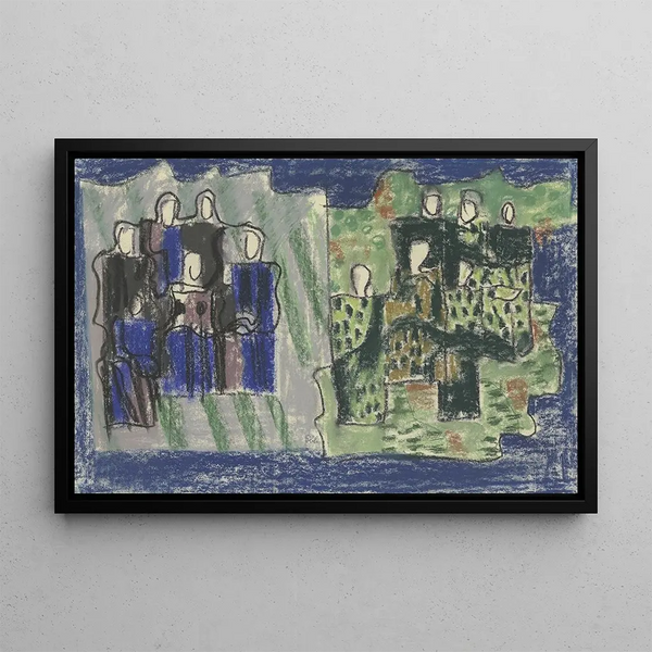 Zwei Frauen-Gruppen - August Babberger — gerahmtes Bild an der Wand