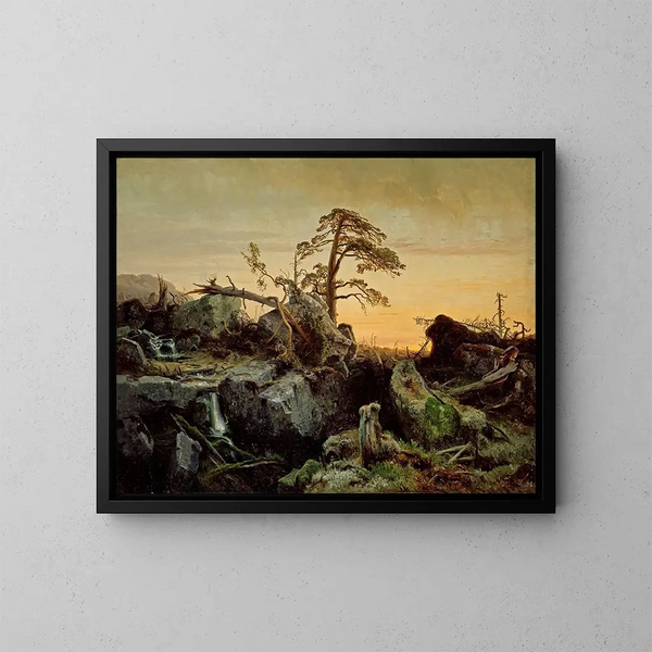 Landschaft - August Cappelen — gerahmtes Bild an der Wand