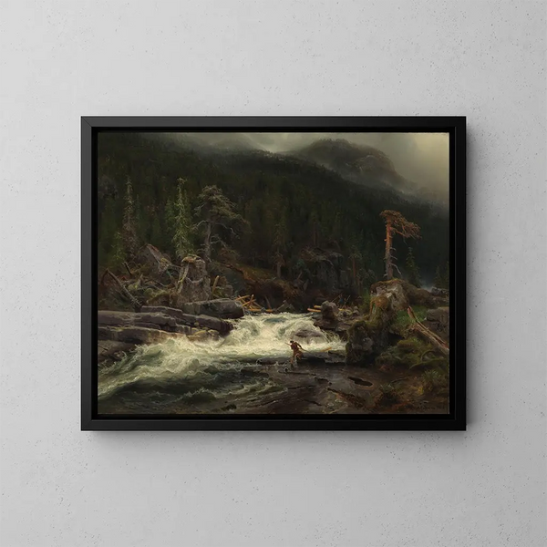 Cascade en Telemark - August Cappelen — gerahmtes Bild an der Wand