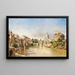 Ansicht des Tibers in Richtung des Schlosses Sant'Angelo und der Basilika St. Peter - August Fischer — gerahmtes Bild an der Wand