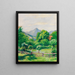 Garten am Tegernsee mit Haus und Berg - August Macke — gerahmtes Bild an der Wand