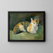 Chat auf grünem Kissen Gemälde I - August Macke — gerahmtes Bild an der Wand