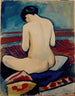 Akt sitzend mit einem Kissen - August Macke — Ansicht des Kunstwerks