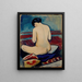 Akt sitzend mit einem Kissen - August Macke — gerahmtes Bild an der Wand
