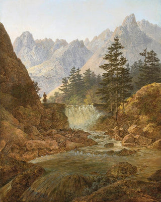 August Piepenhagen - Gebirgslandschaft Mit Wanderer.webp