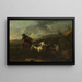 Kavaliere und Bettlerin in einer Landschaft - August Querfurt — gerahmtes Bild an der Wand