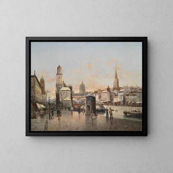 Ansicht der Stadt - August von Siegen — gerahmtes Bild an der Wand