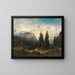 Eine Aussicht auf den Watzmann und den Königssee - August Wilhelm Leu — gerahmtes Bild an der Wand