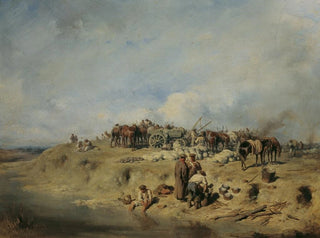 Bivouac de soldats russes - August von Pettenkofen — Ansicht des Kunstwerks