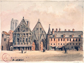 Hôtel-Dieu vor dem Brand - Auguste Sébastien Bénard — Ansicht des Kunstwerks