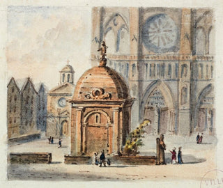 Der Vorplatz von Notre-Dame de Paris - Auguste Sébastien Bénard — Ansicht des Kunstwerks