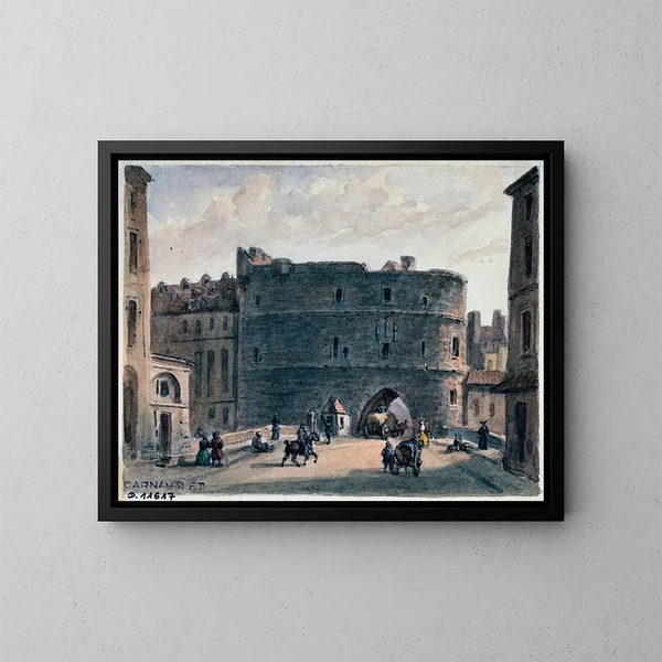 Le petit Châtelet - Auguste Sébastien Bénard — gerahmtes Bild an der Wand