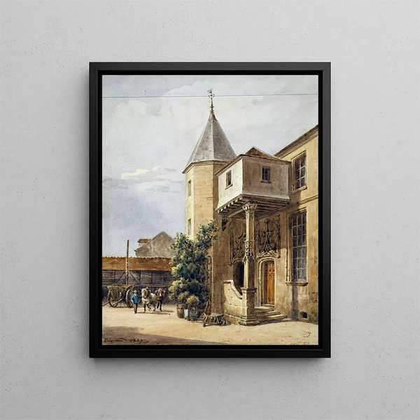 Haus genannt Saint-Louis und Lagerhalle - Auguste Sébastien Bénard — gerahmtes Bild an der Wand