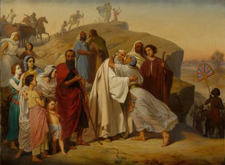 Joseph grüßt Jakob - Auguste Jean-Baptiste Leloir — Ansicht des Kunstwerks