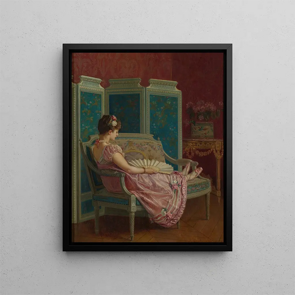 Gedankenverlorene - Auguste Toulmouche — gerahmtes Bild an der Wand