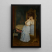 Der Spiegel - Auguste Toulmouche — gerahmtes Bild an der Wand