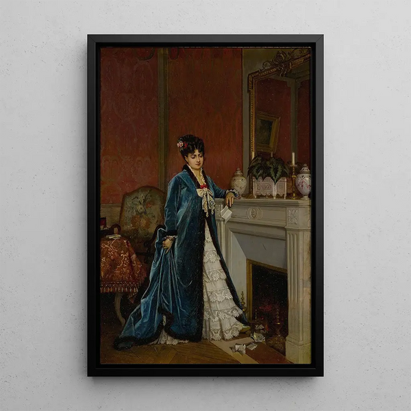 Reproduktion des Gemäldes Neuigkeiten aus der Ferne - Auguste Toulmouche