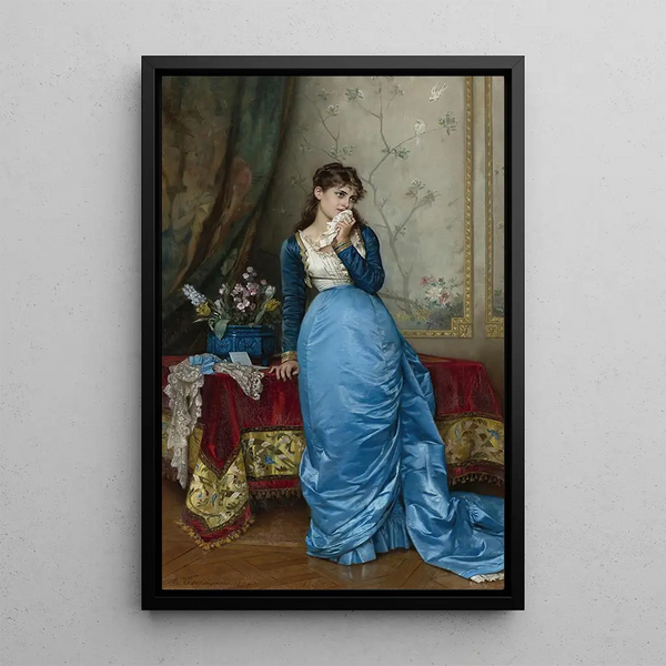 La Lettre - Auguste Toulmouche — gerahmtes Bild an der Wand