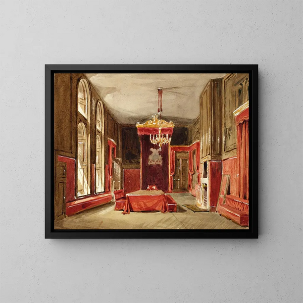 Studie für den Zeichensalon von Saint-James im Mikrokosmos von London - Augustus Charles Pugin — gerahmtes Bild an der Wand
