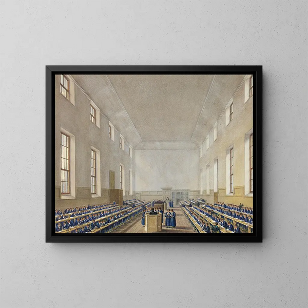 L'école de grammaire de Christ's Hospital - Augustus Charles Pugin — gerahmtes Bild an der Wand