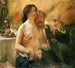 Selbstporträt mit seiner Frau Charlotte Berend-Corinth und einem Glas Sekt - Lovis Corinth — Ansicht des Kunstwerks