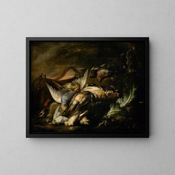 Vögel gejagt - Baldassare De Caro — gerahmtes Bild an der Wand