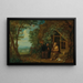 Die Einsiedler Paul und Antoine in einer von einer Krähe genährten Landschaft - Balthasar Beschey — gerahmtes Bild an der Wand