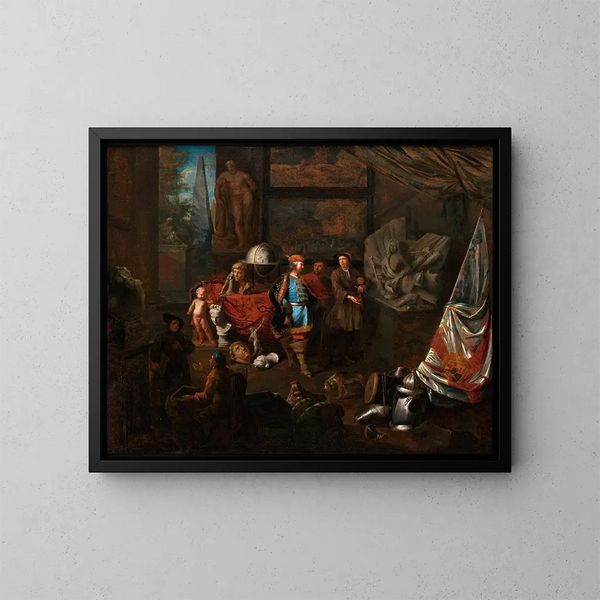 Atelier eines Bildhauers - Balthasar van den Bossche — gerahmtes Bild an der Wand
