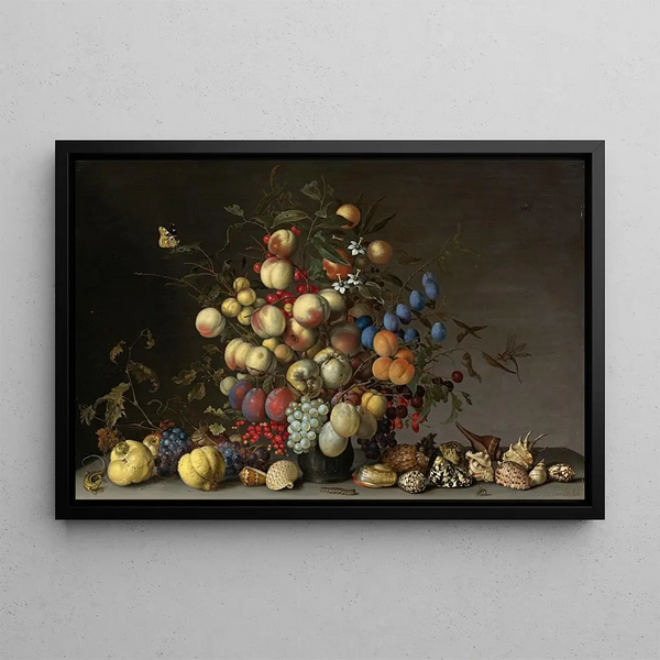 Balthasar van der Ast - Peaches Plums Oranges Apples Cherries Grapes Red Currants Black Currants Crab Apples And Other Fruit In A Pewter Vase.webp