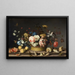 Stillleben mit einem Blumenkorb - Balthasar van der Ast — gerahmtes Bild an der Wand