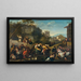 Musiker und tanzende Figuren in einer idealen Landschaft mit Ruinen und Gebäuden in der Ferne - Schule der Bamboccianti — gerahmtes Bild an der Wand